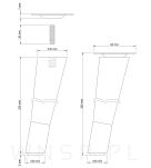 Nóżka dębowa skośna stożek 25 cm surowa, z nakładką antico - 3