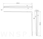 10x Wspornik do półki ściennej 295 x 250 mm, czarny - 2
