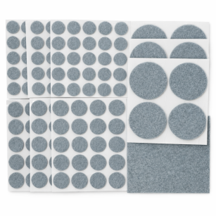 PODKŁADKI FILCOWE POD KRZESŁA, MEBLE, NOGI SAMOPRZYLEPNE ZESTAW 148 SZT SZARY FILC