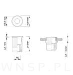 Nitonakrętka M6 x 14 MM, ryflowana, mini stożek - 2