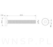 M8 X 65 mm z łbem walcowym na imbus 5 - 2