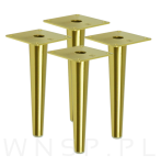 Noga stalowa prosta stożek 18 cm, z blachą montażową, mosiądz szczotkowany - 6