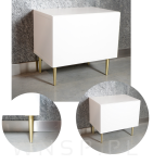 Noga stalowa prosta stożek 18 cm, z blachą montażową, mosiądz szczotkowany - 3