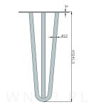 Noga stalowa z pręta 12 mm, typ Hairpin, czarna 45 cm - 4
