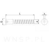 Wkręt konfirmat 7,0 X 70 mm, imbus - 2