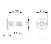 M4 X 12 mm, podkładkowy - 2