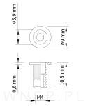 Nitonakrętka M4 x 11 MM, ryflowana z kołnierzem - 5