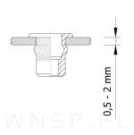 Nitonakrętka M4 x 11 MM, ryflowana z kołnierzem - 6