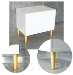 4x Noga bukowa prosta UNIQ 15 CM z blachą montażową - 3