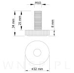 Regulator, nóżka, stopka meblowa  M10 X 25 mm - 2