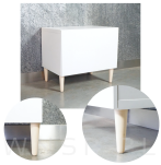 Noga bukowa prosta UNIQ 45 cm z blachą montażową, surowa - 3