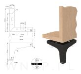 Noga meblowa trójkąt czarny mat 10 cm - 3