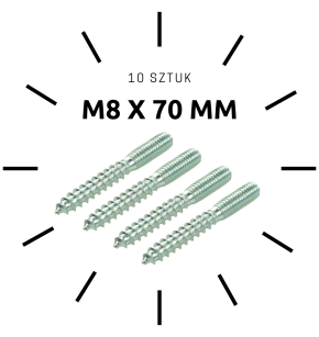 M8 X 70 mm, szpilka dwustronna