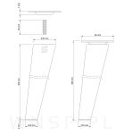 Noga meblowa bukowa skośna, 45 cm żółta z blachą montażową - 2
