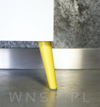 Noga meblowa bukowa skośna, 45 cm żółta z blachą montażową - 6