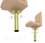 Noga meblowa Nuovo 23 cm mosiądz szczotkowany - 4