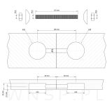 Złącze podwójne Moon line ver. M10, pod otwór Ø 45 mm - 2