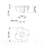 Nakrętka pazurkowa wbijana M5 X 8 mm kłowa 50 sztuk, wbijana do drewna - 2