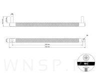 Uchwyt mosiężny karbowany 224 mm - 3