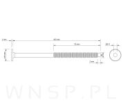M6 X 100 mm metryczny z wprowadzeniem, SW-4 - 2