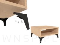 Noga meblowa Gwiazda 13,5 cm, czarny mat - 6