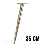 Noga stalowa skośna stożek 35 cm, z blachą montażową, złoty antyczny - 4