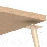 Noga stalowa skośna stożek 35 cm, z blachą montażową, złoty antyczny - 10