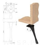 Noga skośna Klepsydra 17,5 cm, czarna - 2