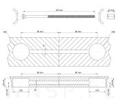 Złącze śrubowe meblowe 150 mm, połączenie blatu, łącznik do blatów roboczych - 2