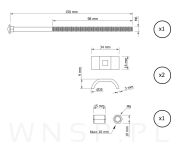 Złącze śrubowe meblowe 150 mm, połączenie blatu, łącznik do blatów roboczych - 4