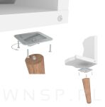 Noga bukowa skośna UNIQ 15 cm z blachą montażową, orzech - 7