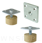 Płytka mocująca 37 x 37 mm gwint M8 blacha do nóżek meblowych, mocowanie - 3