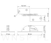 Zawias do stołu, kąt otwarcia 180 stopni do płyty 22 mm - 2