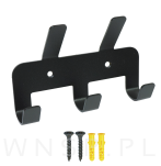 Wieszak 136 mm z 5 uchwytami, haczykami, kolor czarny przykręcany - 5