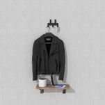 Wieszak 136 mm z 5 uchwytami, haczykami, kolor czarny przykręcany - 6