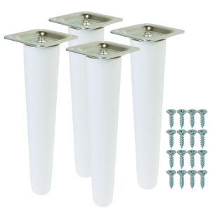4x Noga bukowa prosta UNIQ 25 CM z blachą montażową