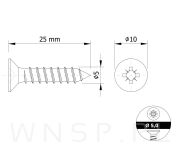 Wkręty hartowane stożkowe do drewna 5,0 X 25 mm - 2