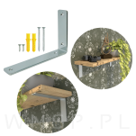 Nowoczesny wspornik srebrny do półki meblowej loft L 200 x 130 x 38 mm - 4