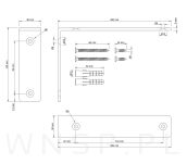 Nowoczesny wspornik srebrny do półki meblowej loft L 200 x 130 x 38 mm - 3