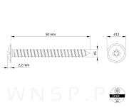 Wkręt 5,0 X 50 mm podkładkowy do drewna - 2