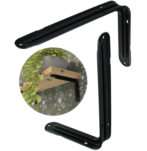 Wspornik do półki ściennej 2 sztuki 200 x 140 mm, czarny