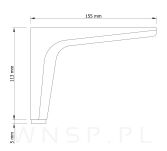 Noga meblowa szpilka typ V 12 CM czarny mat - 5