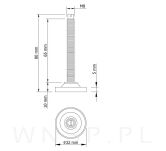 Stopka meblowa M8 X 80 mm, z nacięciem prostym - 2