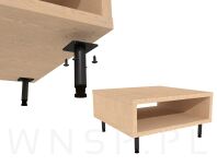 Nogi stalowe z regulacją 23 cm, zestaw nóg z wkrętami, czarne matowe - 6