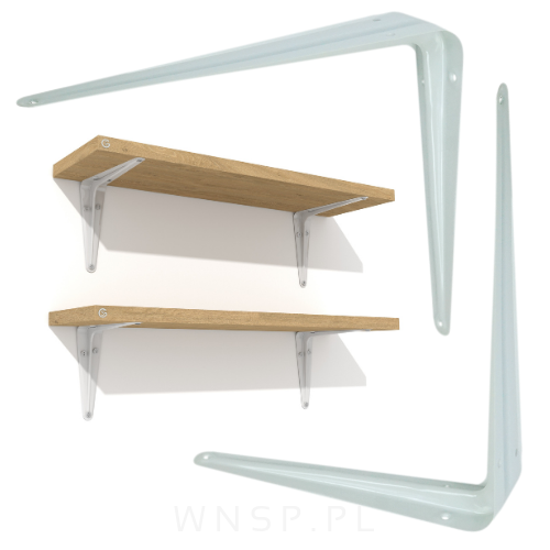 20x Wsporników do półki ściennej 300 x 250 mm, w kolorze białym
