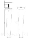 Nóżka bukowa trapez do mebli prosta 25 cm z blachą - 3