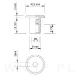 M6 X 12 mm, nakrętka Ericsona płaska - 3