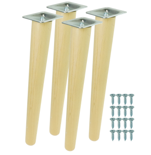4x Noga bukowa skośna UNIQ 30 CM z blachą montażową