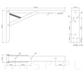 Wsporniki składane do półki 2 sztuki 24,3 x 13,3 cm - 2
