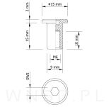 M6 X 15 mm, nakrętka Ericsona płaska - 2